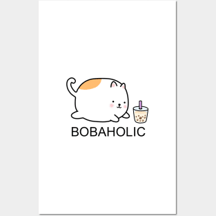 Chubby Bobaholic Cat! Posters and Art